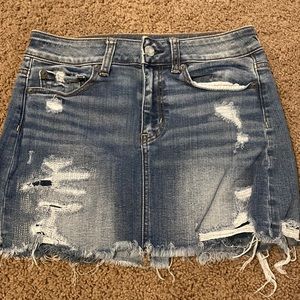 Super cute distressed blue Jean skirt